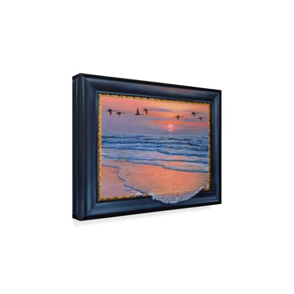 Harro Maass 'Sundown With Swans' Canvas Art,24x32